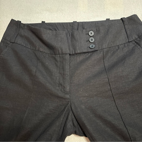 Dalia Collection Linen Blend Black Career Wear Pants Pockets‎ Wide Leg Women Sz6 - Picture 3 of 10